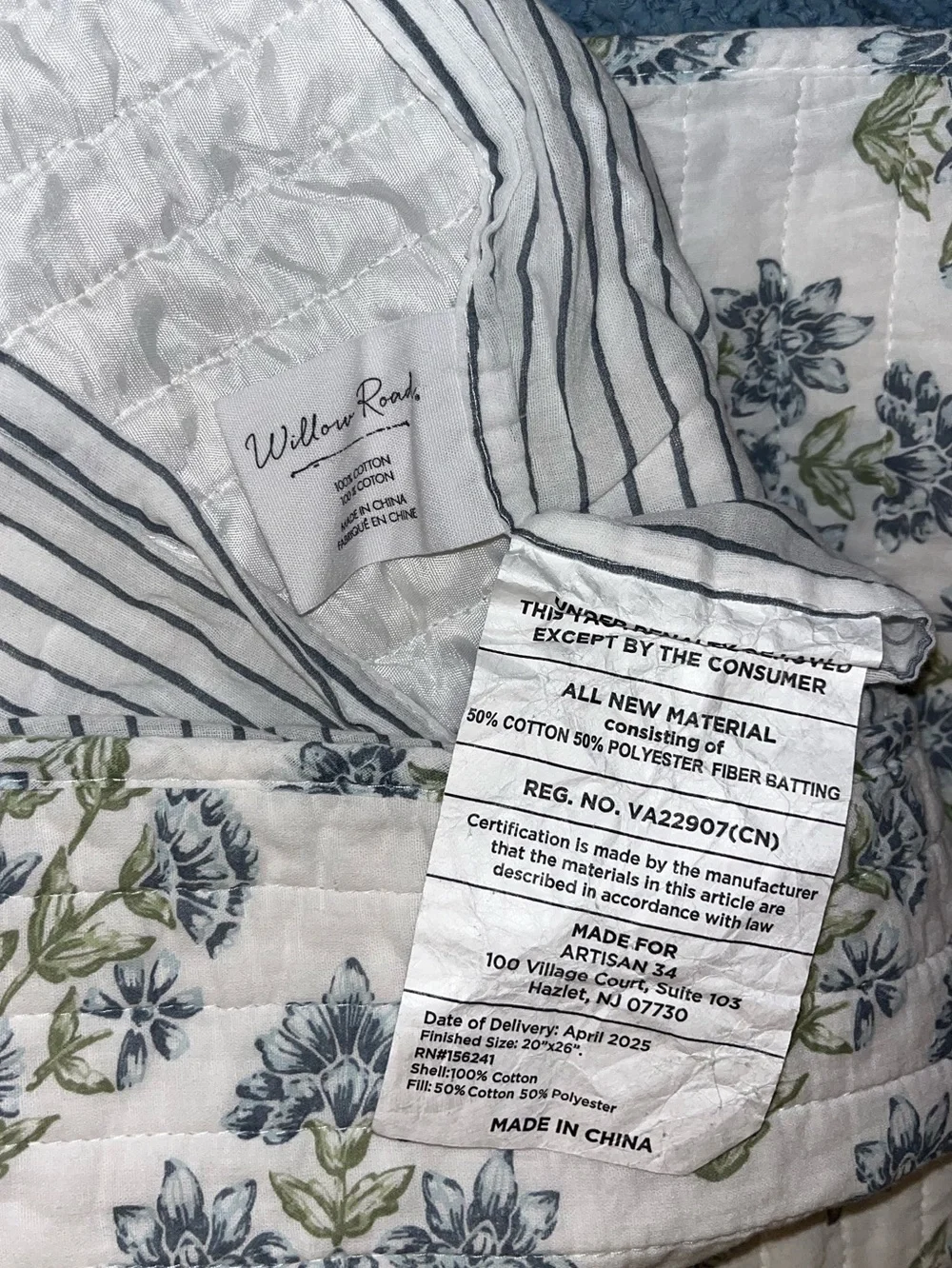 Willow Roads~ 2 shams Artisan White Quilted Pillow Shams ~ Cotton